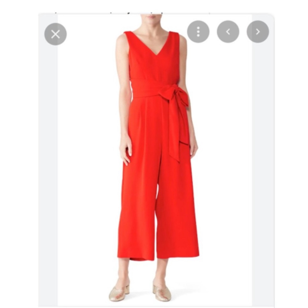JCrew wrap tie jumpsuit in Red - perfect Fourth of July outfit!